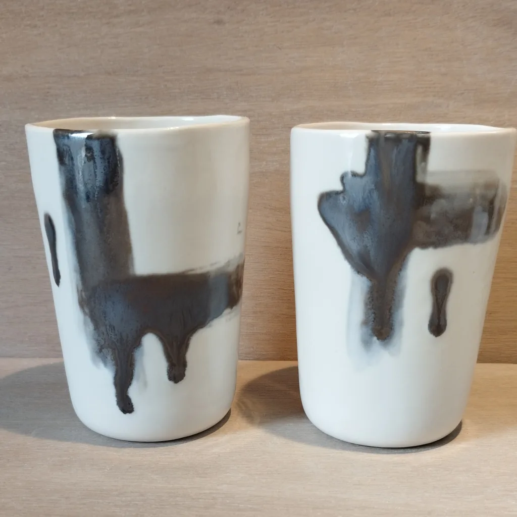 porcelaine coulée - superposition d'émaux